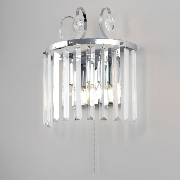 Citilux Инга CL335321 Бра хрустальное с выключателем Хром Citilux Инга CL335321 Бра хрустальное с выключателем Хром