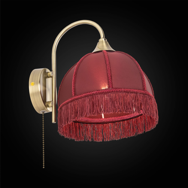 Citilux Базель CL407313 Бра с бордовым абажуром и выключателем Citilux Базель CL407313 Бра с бордовым абажуром и выключателем