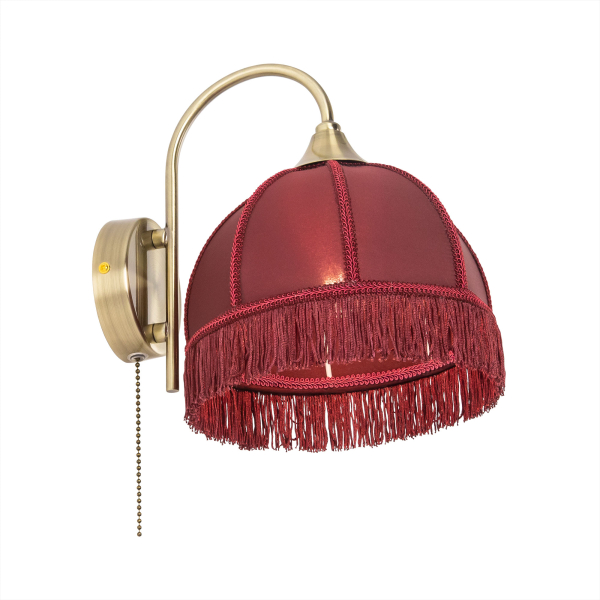 Citilux Базель CL407313 Бра с бордовым абажуром и выключателем Citilux Базель CL407313 Бра с бордовым абажуром и выключателем
