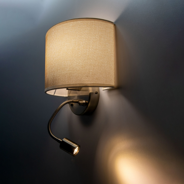 Citilux Декарт CL704306 Бра с бежевым абажуром и диммером Citilux Декарт CL704306 Бра с бежевым абажуром и диммером