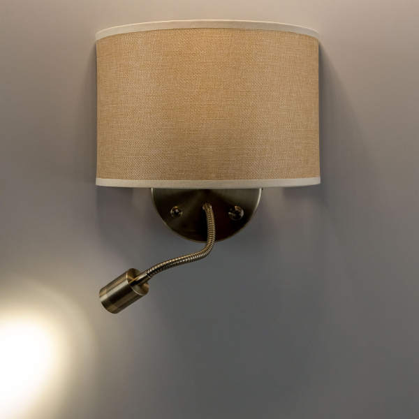 Citilux Декарт CL704306 Бра с бежевым абажуром и диммером Citilux Декарт CL704306 Бра с бежевым абажуром и диммером