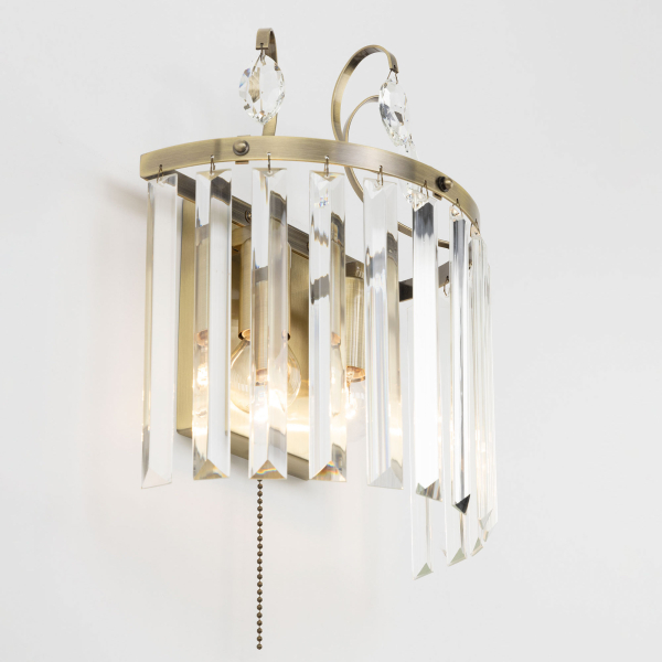 Citilux Инга CL335323 Бра хрустальное с выключателем Бронза Citilux Инга CL335323 Бра хрустальное с выключателем Бронза