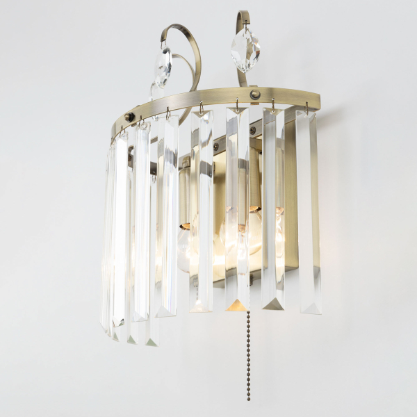Citilux Инга CL335323 Бра хрустальное с выключателем Бронза Citilux Инга CL335323 Бра хрустальное с выключателем Бронза