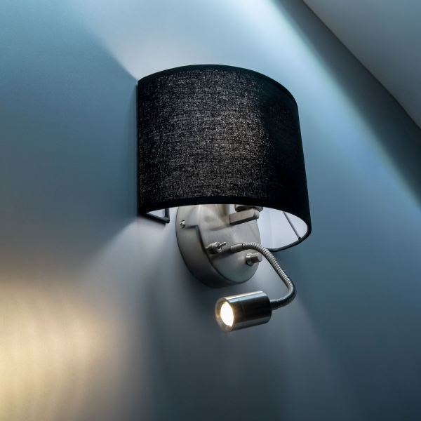 Citiluх Декарт CL704305 Бра с чёрным абажуром и диммером Citiluх Декарт CL704305 Бра с чёрным абажуром и диммером