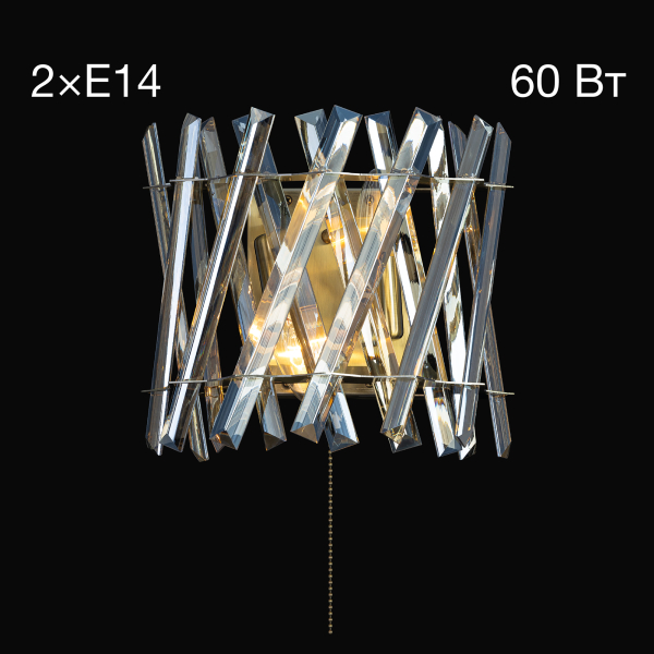 Citilux Ингвар CL334423 Бра хрустальное с выключателем Бронза Citilux Ингвар CL334423 Бра хрустальное с выключателем Бронза