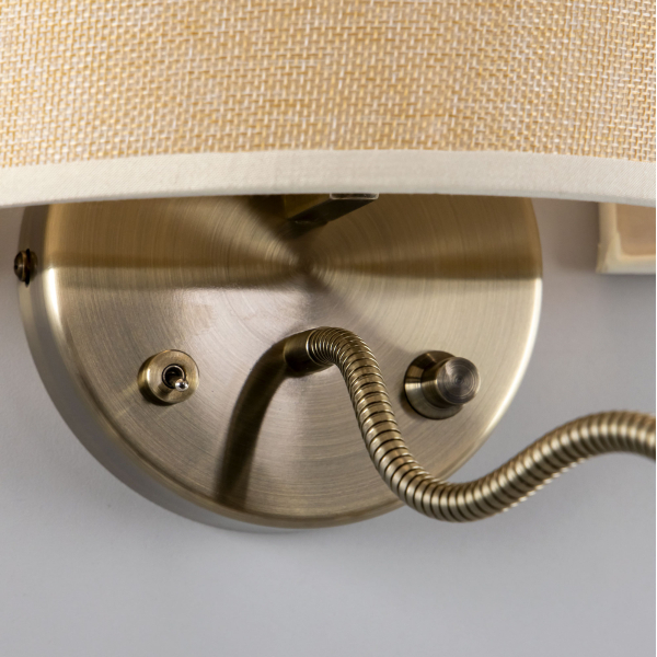 Citilux Декарт CL704306 Бра с бежевым абажуром и диммером Citilux Декарт CL704306 Бра с бежевым абажуром и диммером