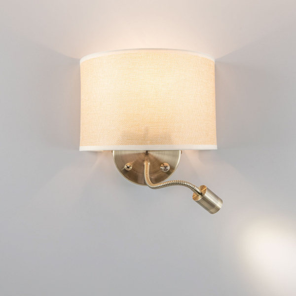 Citilux Декарт CL704306 Бра с бежевым абажуром и диммером Citilux Декарт CL704306 Бра с бежевым абажуром и диммером
