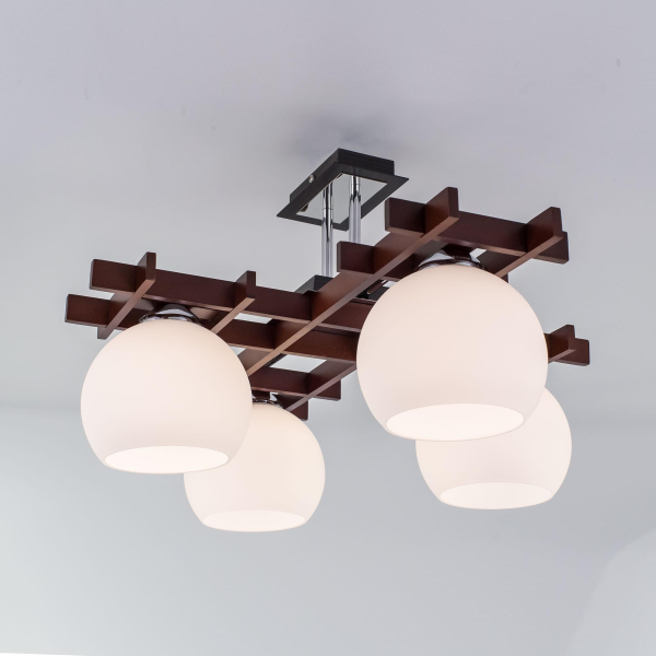 Citilux Нарита CL114141 Люстра деревянная Венге Хром Citilux Нарита CL114141 Люстра деревянная Венге Хром