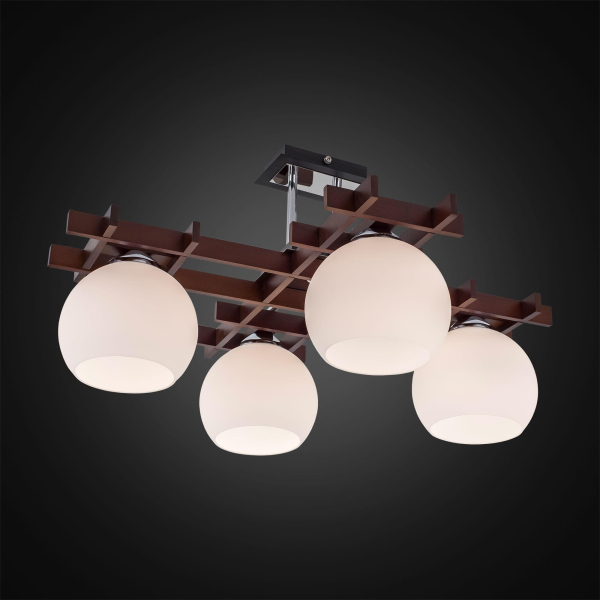 Citilux Нарита CL114141 Люстра деревянная Венге Хром Citilux Нарита CL114141 Люстра деревянная Венге Хром
