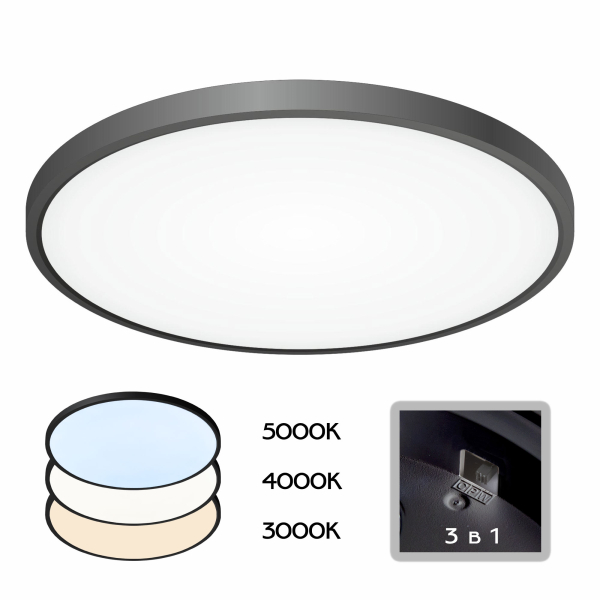 Citilux Бейсик CL738401V Светильник накладной Чёрный Citilux Бейсик CL738401V Светильник накладной Чёрный