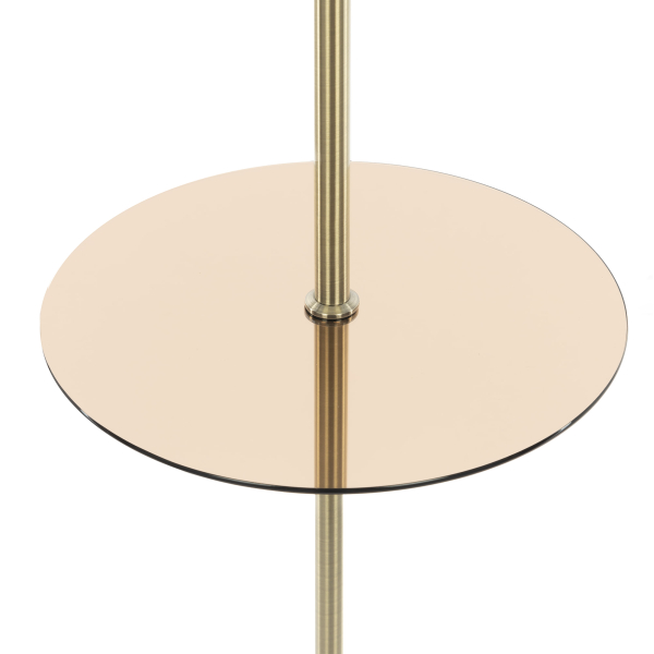 Citilux Базель CL407931T Торшер бронза со столиком и бежевым абажуром Citilux Базель CL407931T Торшер бронза со столиком и бежевым абажуром