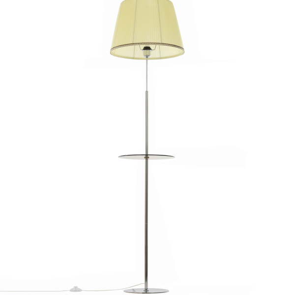 Citilux Линц CL402973T Торшер хром со столиком и кремовым абажуром Citilux Линц CL402973T Торшер хром со столиком и кремовым абажуром