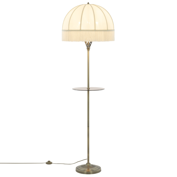 Citilux Базель CL407931T Торшер бронза со столиком и бежевым абажуром Citilux Базель CL407931T Торшер бронза со столиком и бежевым абажуром