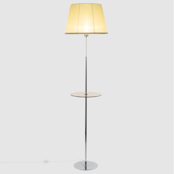 Citilux Линц CL402973T Торшер хром со столиком и кремовым абажуром Citilux Линц CL402973T Торшер хром со столиком и кремовым абажуром