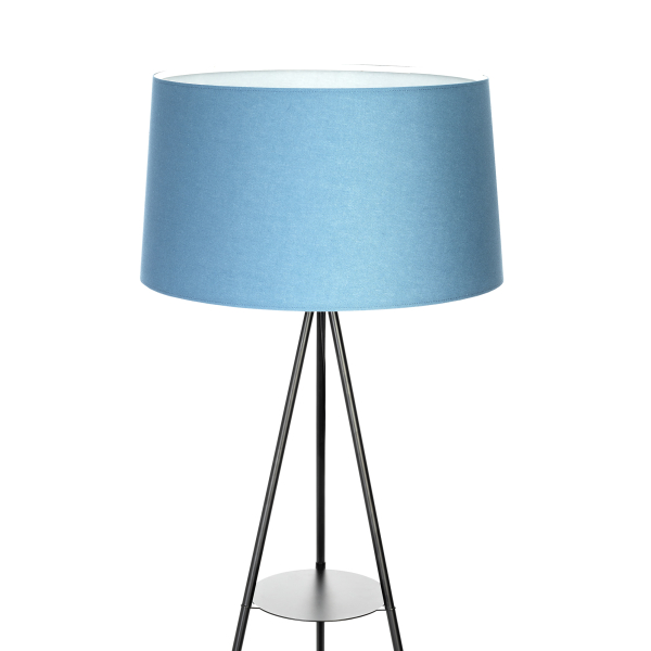 Citilux Рейнер CL806023 Торшер чёрный со столиком и синим абажуром Citilux Рейнер CL806023 Торшер чёрный со столиком и синим абажуром