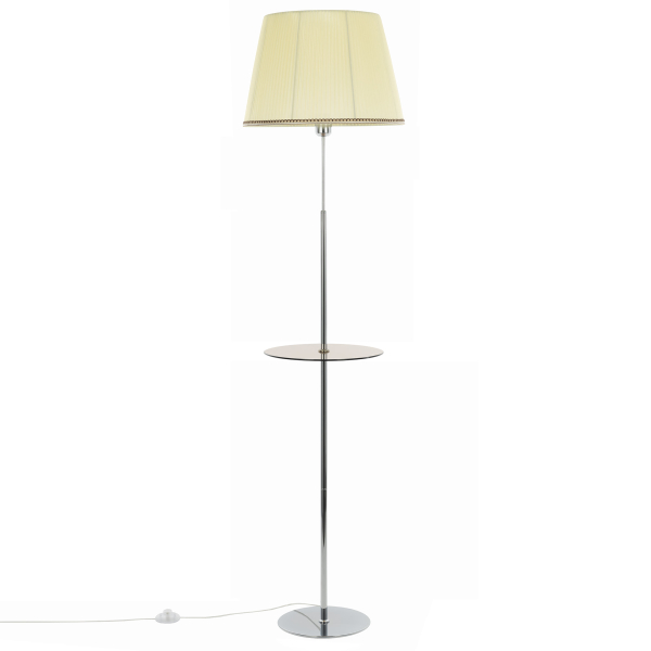Citilux Линц CL402973T Торшер хром со столиком и кремовым абажуром Citilux Линц CL402973T Торшер хром со столиком и кремовым абажуром