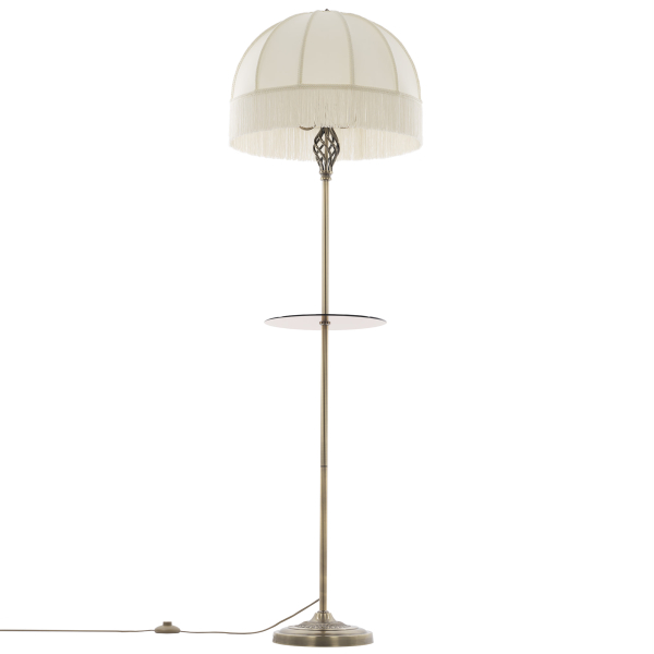 Citilux Базель CL407931T Торшер бронза со столиком и бежевым абажуром Citilux Базель CL407931T Торшер бронза со столиком и бежевым абажуром