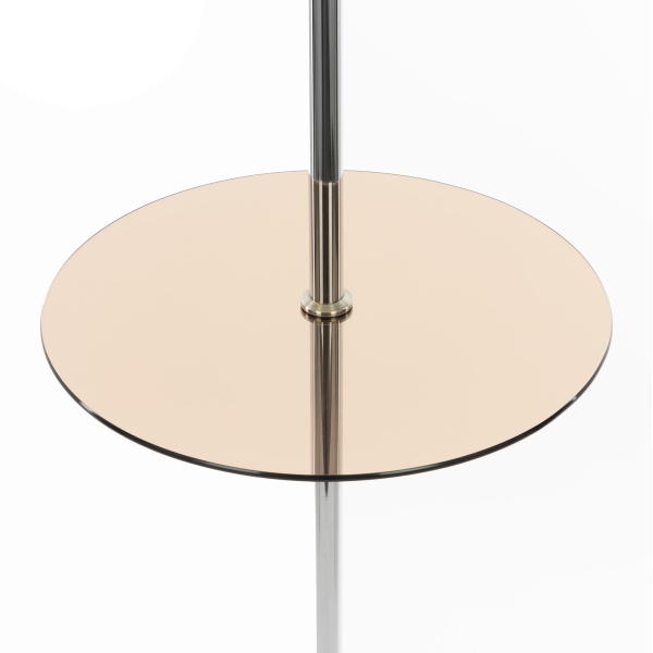 Citilux Линц CL402973T Торшер хром со столиком и кремовым абажуром Citilux Линц CL402973T Торшер хром со столиком и кремовым абажуром