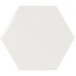 Equipe Scale Настенная керамическая плитка Hexagon White 10.7x12.4 глазурованный глянцевый