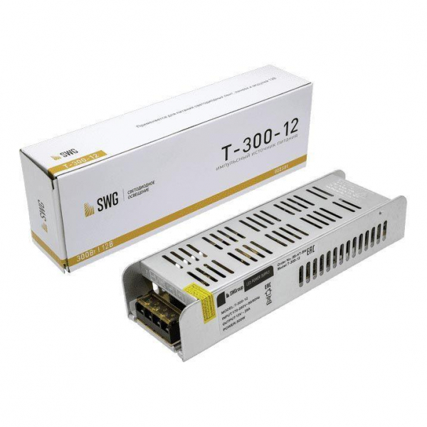 Блок питания SWG 12V 300W IP20 25A T-300-12 002381