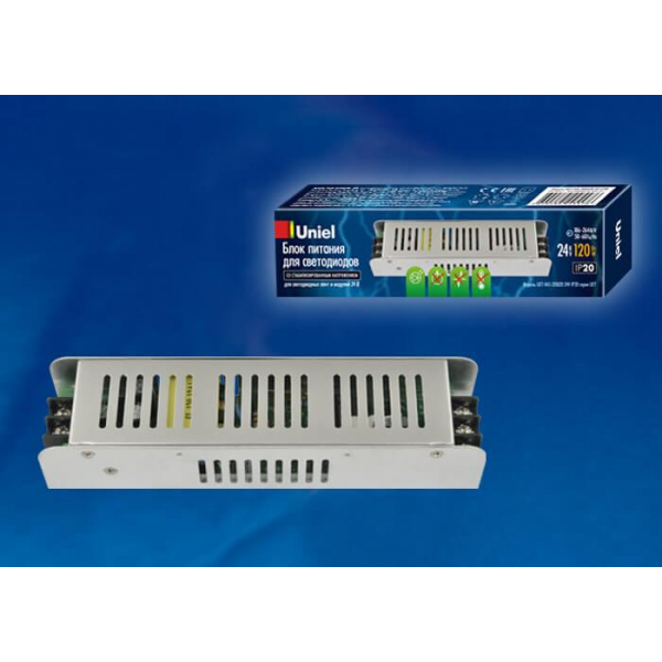 Блок питания Uniel 24V 120W IP20 5A UET-VAS-120B20 24V IP20 UL-00002431