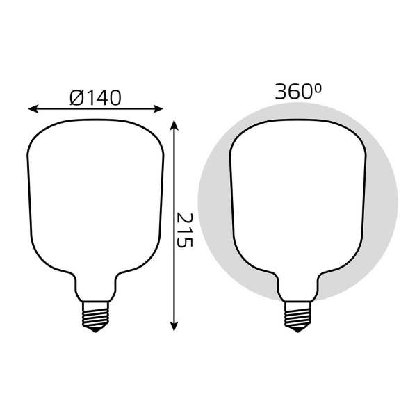 Лампа светодиодная филаментная Gauss E27 9W 4100К матовая 1015802209