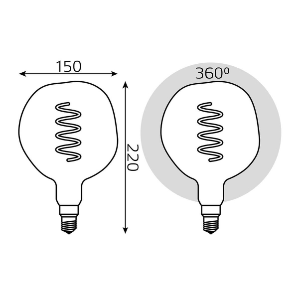 Лампа светодиодная диммируемая филаментная Gauss E27 5W 1800K розовая 1007802103