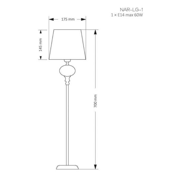 Настольный светильник KUTEK MOOD Narni NAR-LG-1(BC) Настольный светильник KUTEK MOOD Narni NAR-LG-1(BC)