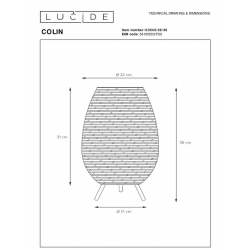 Настольная лампа Lucide Colin 03543/36/30