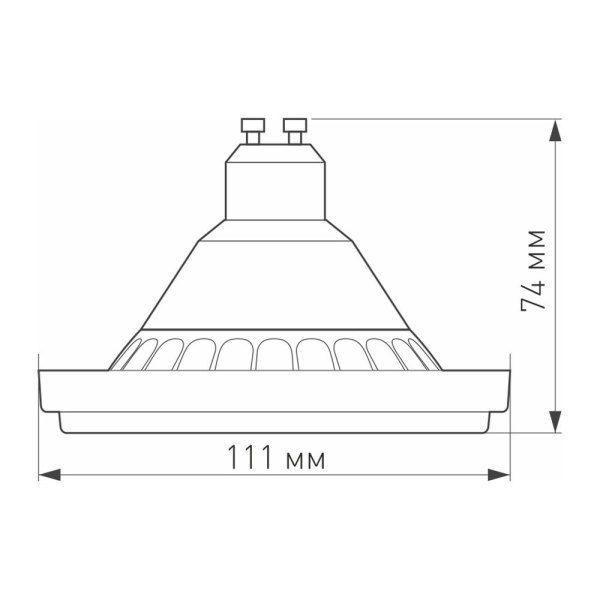 Лампа светодиодная диммируемая Arlight GU10 15W 4000K прозрачная AR111-Unit-GU10-15W-Dim Day4000 025628