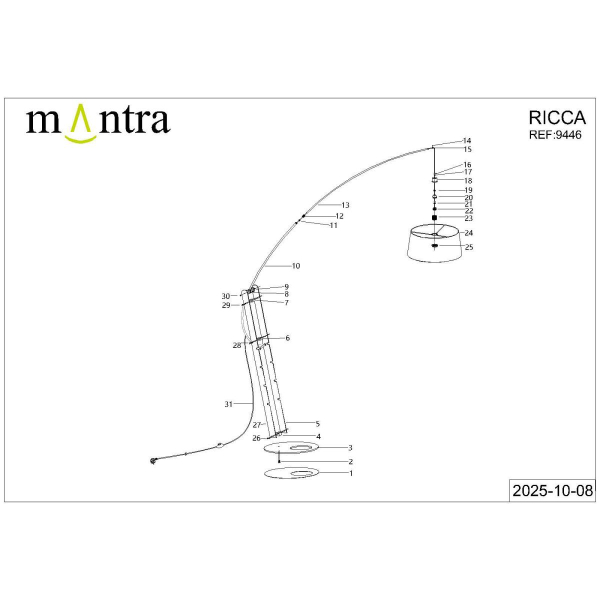 Торшер Mantra Ruti Ricca 9446+9447