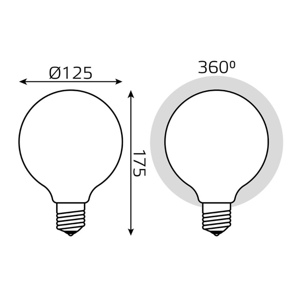 Лампа светодиодная филаментная диммируемая Gauss E27 10W 3000К матовая 187202110-D Лампа светодиодная филаментная диммируемая Gauss E27 10W 3000К матовая 187202110-D