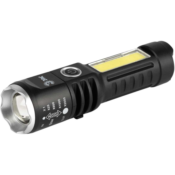 Светодиодный фонарь ЭРА UA-403 универсальный аккумуляторный 5 Вт LED + 3 Вт COB оптический Zoom 4 режима USB type C Б0069805