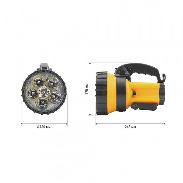 Фонарь-прожектор светодиодный ЭРА аккумуляторный 248х160 300 лм PA-605 Б0031039