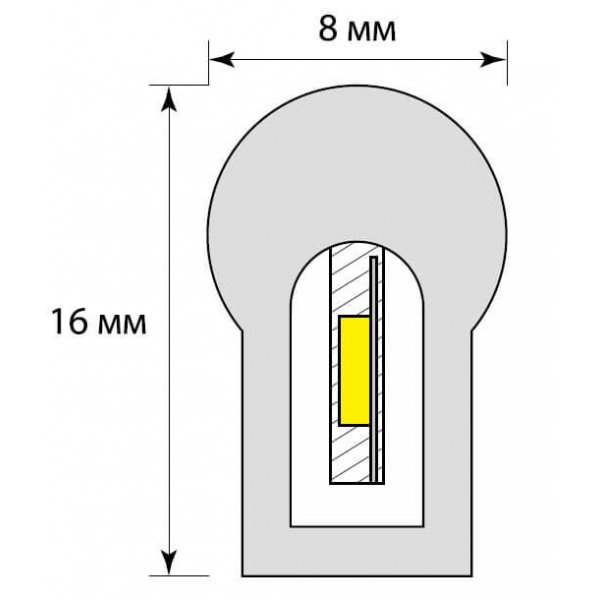 Гибкий неон Uniel 8W/m 120LED/m 2835SMD зеленый 50M ULS-N21-2835-120LED/m-8mm-IP67-220V-8W/m-50M-Green UL-00003767