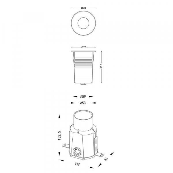 Ландшафтный светильник Deko-Light Easy COB Round III WW 730469