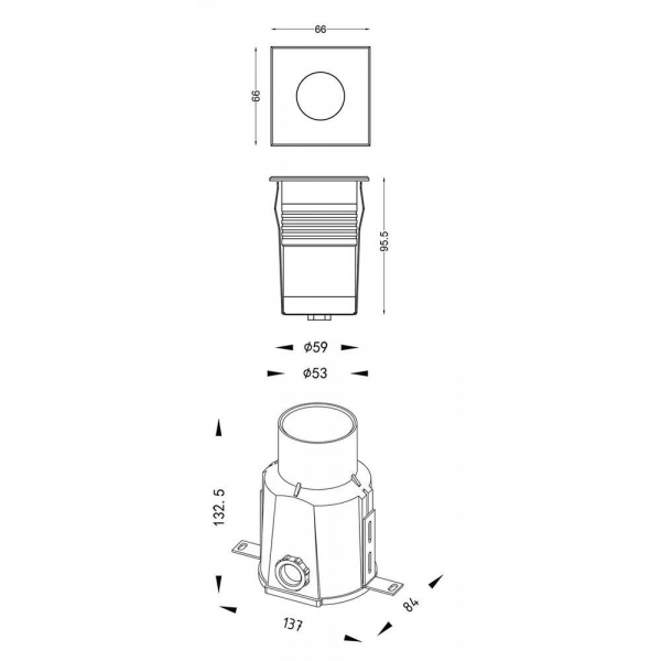 Ландшафтный светильник Deko-Light Easy COB Square III WW 730468