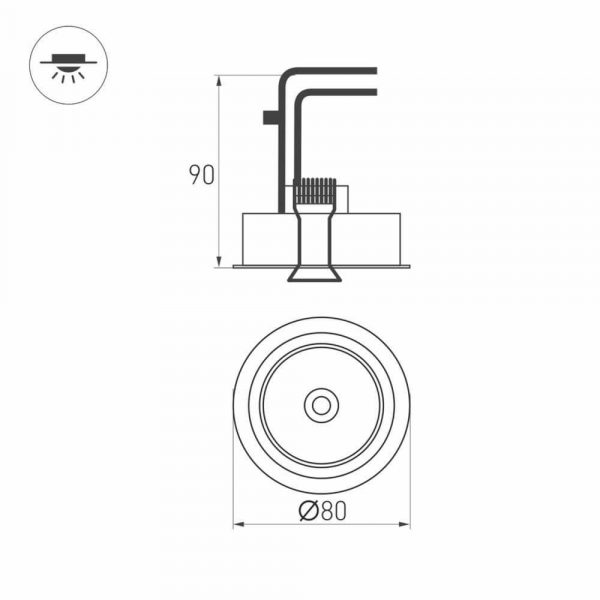 Встраиваемый светодиодный светильник Arlight CL-Simple-R78-9W Warm3000 026868