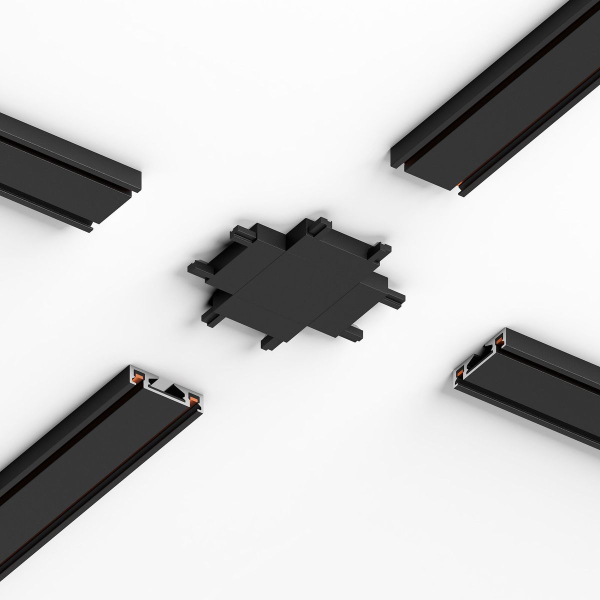 Соединитель четырёхсторонний для накладного шинопровода Elektrostandard Flat Magnetic 85003/00 черный a063738