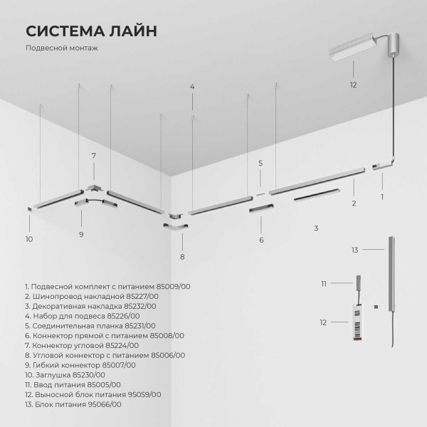 Коннектор угловой для накладного шинопровода никель Elektrostandard 85224/00_система Лайн a072709