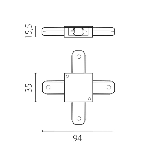 Соединитель X-образный однофазный к 50202X-P, 50203X-P 502126 Lightstar Barra 502146-P