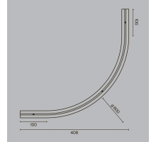 Коннектор радиусный Maytoni Technical Accessories for tracks Levity TRA184-R600-12B