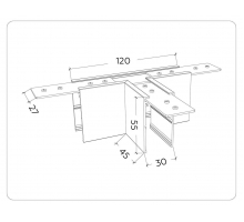 Коннектор T-образный Ambrella Light Track System Magnetic 220V GL1036