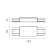 Питание центральное короткое (143mm) для трека 50202X(-T), 50203X(-T) Lightstar Barra 502187-1