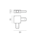 Угловое соединение для трека к 50202X-P, 50203X-P Lightstar Barra 502127-P