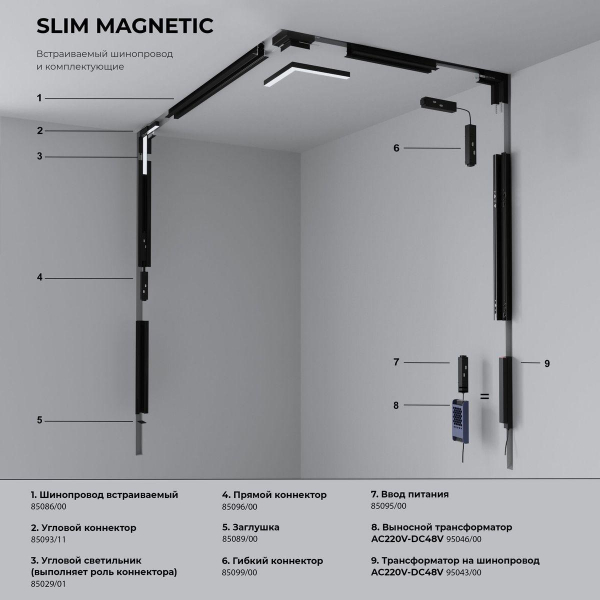 Коннектор угловой Elektrostandard Slim Magnetic 85092/11 a062193