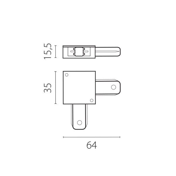 Угловое соединение для трека к 50202X-P, 50203X-P Lightstar Barra 502126-P