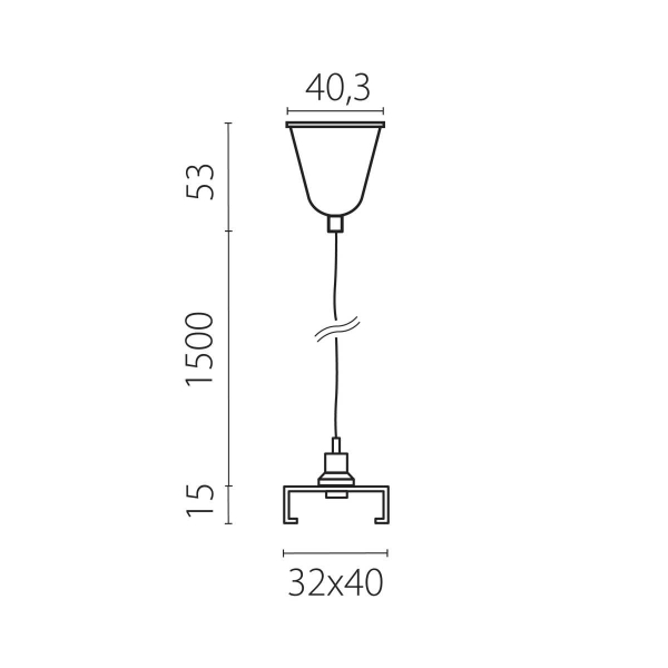 Подвес стандартный тип D треку 5040xx-(F)/(R) 1,5 м Quattro Lightstar 504176-FR1