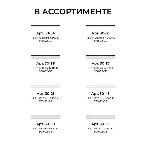 Накладной линейный светодиодный светильник Apeyron 30-57