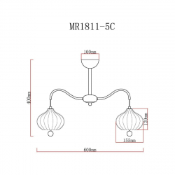 Потолочная люстра MyFar Katrin MR1811-5C